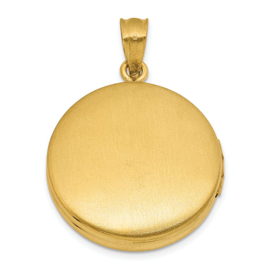 Sterling Silver Gold-plated Polished Front/Brushed Back Celtic Trinity 20mm Round Locket