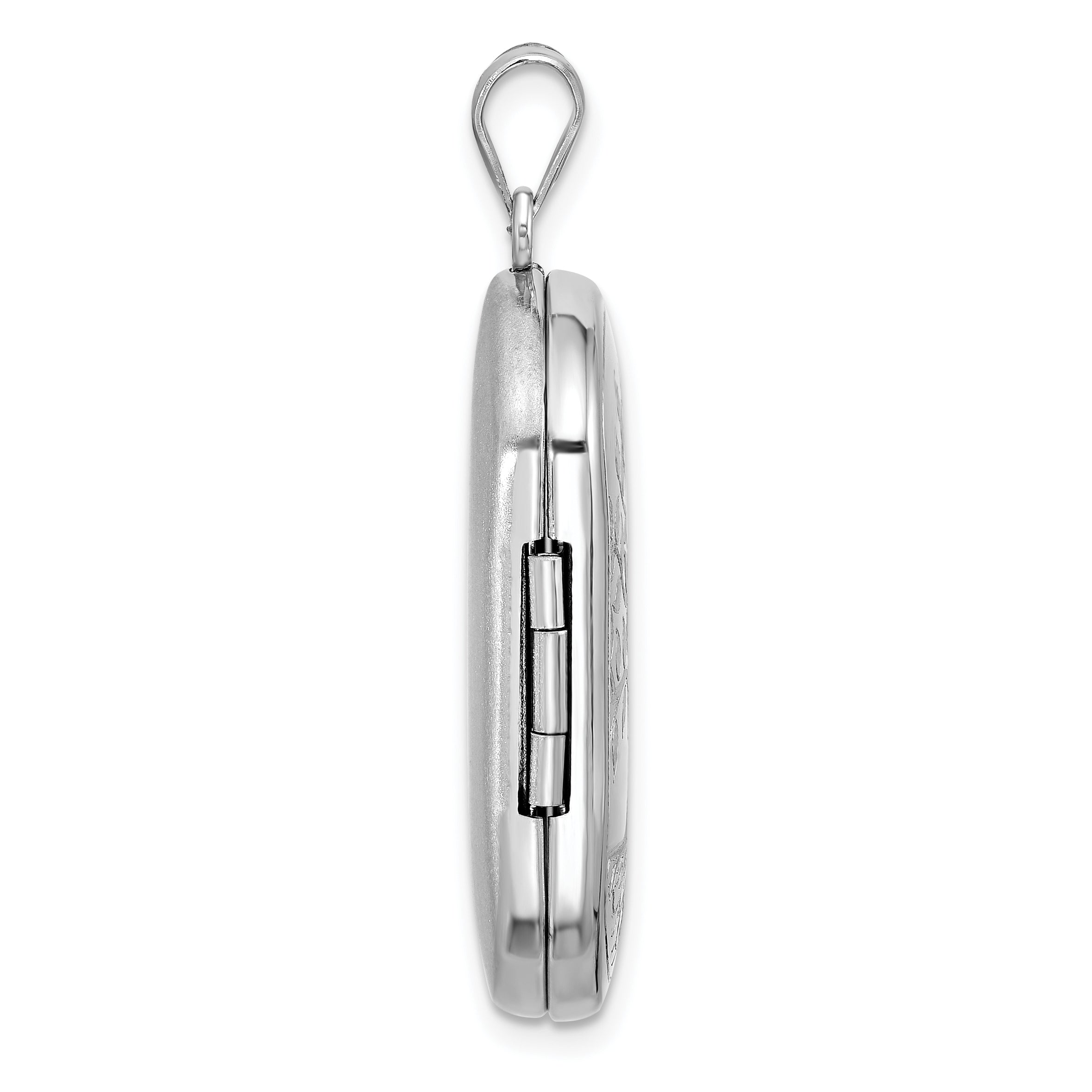 Sterling Silver Rhodium-plated Tree of Life 30x19mm Rectangle Locket Secondary image