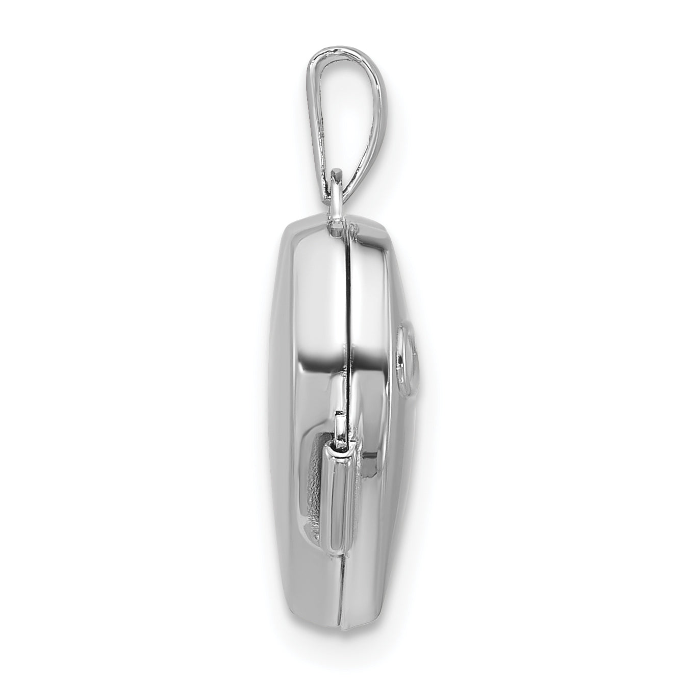 Sterling Silver Rhodium-plated Half Point Diamond Infinity 15mm Heart Locket Secondary image