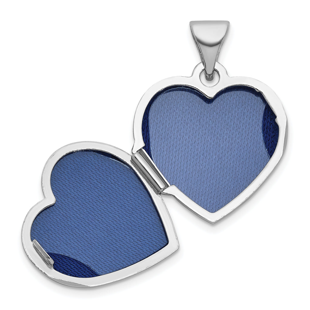 Sterling Silver Rhodium-plated Half Point Diamond Infinity 15mm Heart Locket