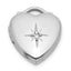 Sterling Silver Rhodium-plated Polished Front/Brushed Back 1/20 carat Diamond 12mm Heart Locket
