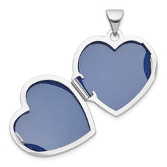 Sterling Silver Rhodium-plated Amethyst February Birthstone 18mm Heart Locket