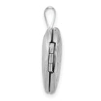 Sterling Silver Rhodium-plated Brushed Diamond-cut Fancy Engraved Cross 13mm Heart Locket