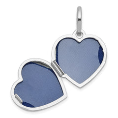 Sterling Silver Rhodium-plated Polished Reversible 15mm Heart Locket