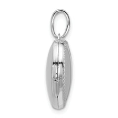 Sterling Silver Rhodium-plated Polished with Beaded Border 18mm Heart Locket