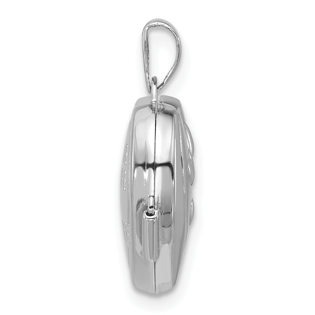 Sterling Silver Rhodium-plated MY LOVE MY LIFE MY FOREVER On Reverse 15mm Heart Locket Secondary image