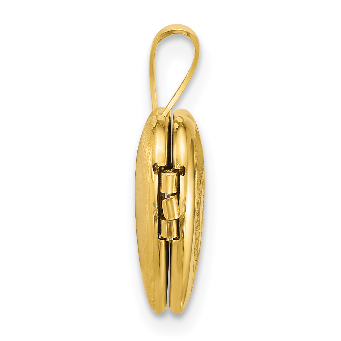 Sterling Silver Gold-plated Polished Front/Brushed Back Foot Prints with Hearts 12mm Heart Locket Secondary image