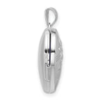 Sterling Silver Rhodium-plated Polished Flowers 18mm Heart Locket