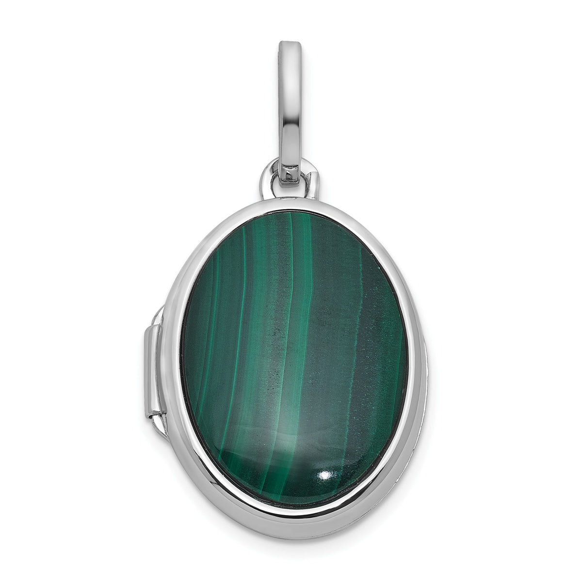 Mother of Oval Pearl Locket in Sterling Silver, 28mm - Sophia Jewelers Main image