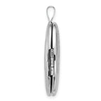 Sterling Silver Rhodium-plated Polished Front/Brushed Back Diamond-cut Floral Design 20mm Oval Locket