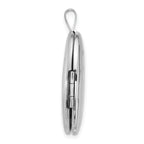 Sterling Silver Rhodium-plated Polished Front/Brushed Back ALWAYS ON MY MIND FOREVER IN MY HEART 20mm Oval Locket