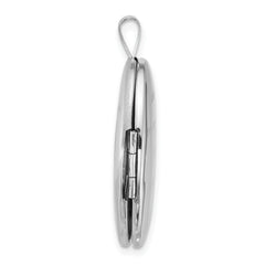 Sterling Silver Rhodium-plated Polished Front/Brushed Back ALWAYS ON MY MIND FOREVER IN MY HEART 20mm Oval Locket