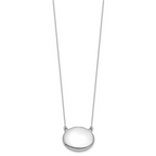 Sterling Silver Rhodium-plated Polished Front/Brushed Back 18.75 inch with 2 inch extension 20mm Oval Locket Necklace