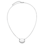 Sterling Silver Rhodium-plated Polished Front/Brushed Back 18.75 inch with 2 inch extension 20mm Oval Locket Necklace
