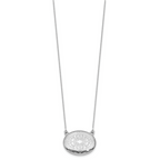Sterling Silver Rhodium-plated Polished Front/Brushed Back 18.75 inch with 2 inch extension 20mm Oval Filigree Locket Necklace