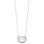 Sterling Silver Rhodium-plated Polished Front/Brushed Back Love To Moon and Back 18.75 inch with 2 inch ext. 20mm Oval Locket Necklace