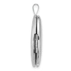 Sterling Silver Rhodium-plated Polished Front/Brushed Back Miraculous Medal 20mm Oval Locket