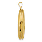 Sterling Silver Gold-plated Polished Front/Brushed Back Fleur De Lis 28mm Oval Locket