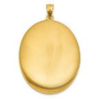 Sterling Silver Gold-plated Polished Front/Brushed Back Fleur De Lis 28mm Oval Locket