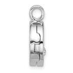 Sterling Silver Rhodium-plated Polished Star On 10mm Round Locket