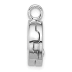 Sterling Silver Rhodium-plated Polished Heart On 10mm Round Locket