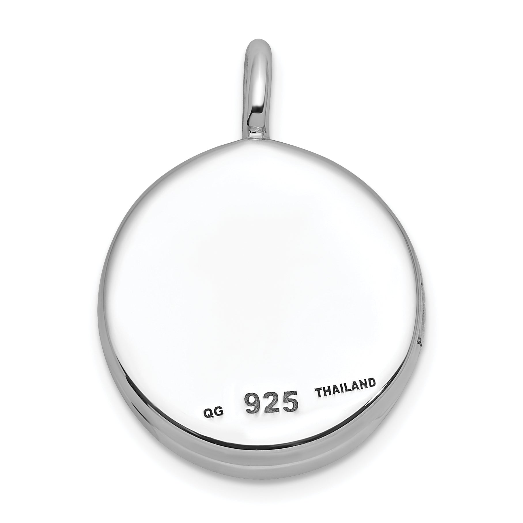 Sterling Silver Rhodium-plated Polished Heart On 10mm Round Locket