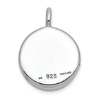 Sterling Silver Rhodium-plated Polished Heart On 10mm Round Locket