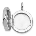 Sterling Silver Rhodium-plated Polished Heart On 10mm Round Locket
