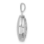 Sterling Silver Rhodium-plated Polished 16mm Celtic Knot Design Round Locket