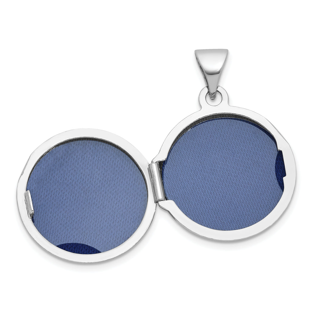 Sterling Silver Rhodium-plated Polished Tree Of Life 16mm Round Locket