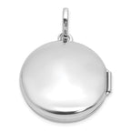 Sterling Silver Rhodium-plated Polished with Beaded Border 20mm Round Locket