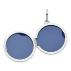 Sterling Silver Rhodium-plated Polished with Beaded Border 20mm Round Locket