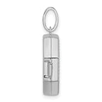 Sterling Silver Rhodium-plated Polished with Beaded Border 18mm Octagon Shaped Locket