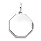 Sterling Silver Rhodium-plated Polished with Beaded Border 18mm Octagon Shaped Locket