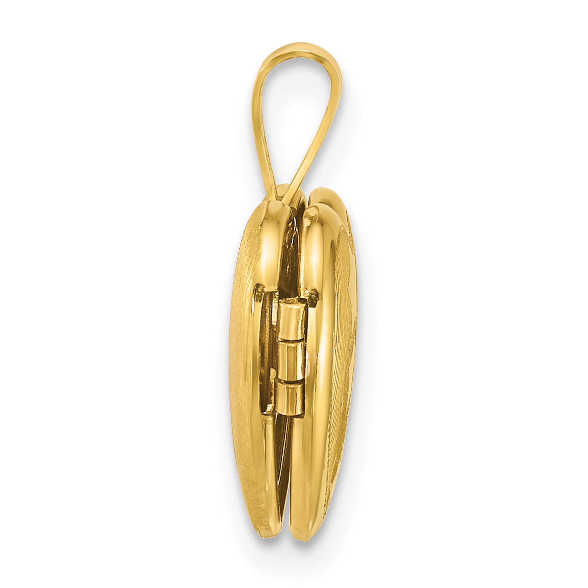 Sterling Silver Gold-plated Polished Front/Brushed Back Stars 12mm Heart Locket Secondary image