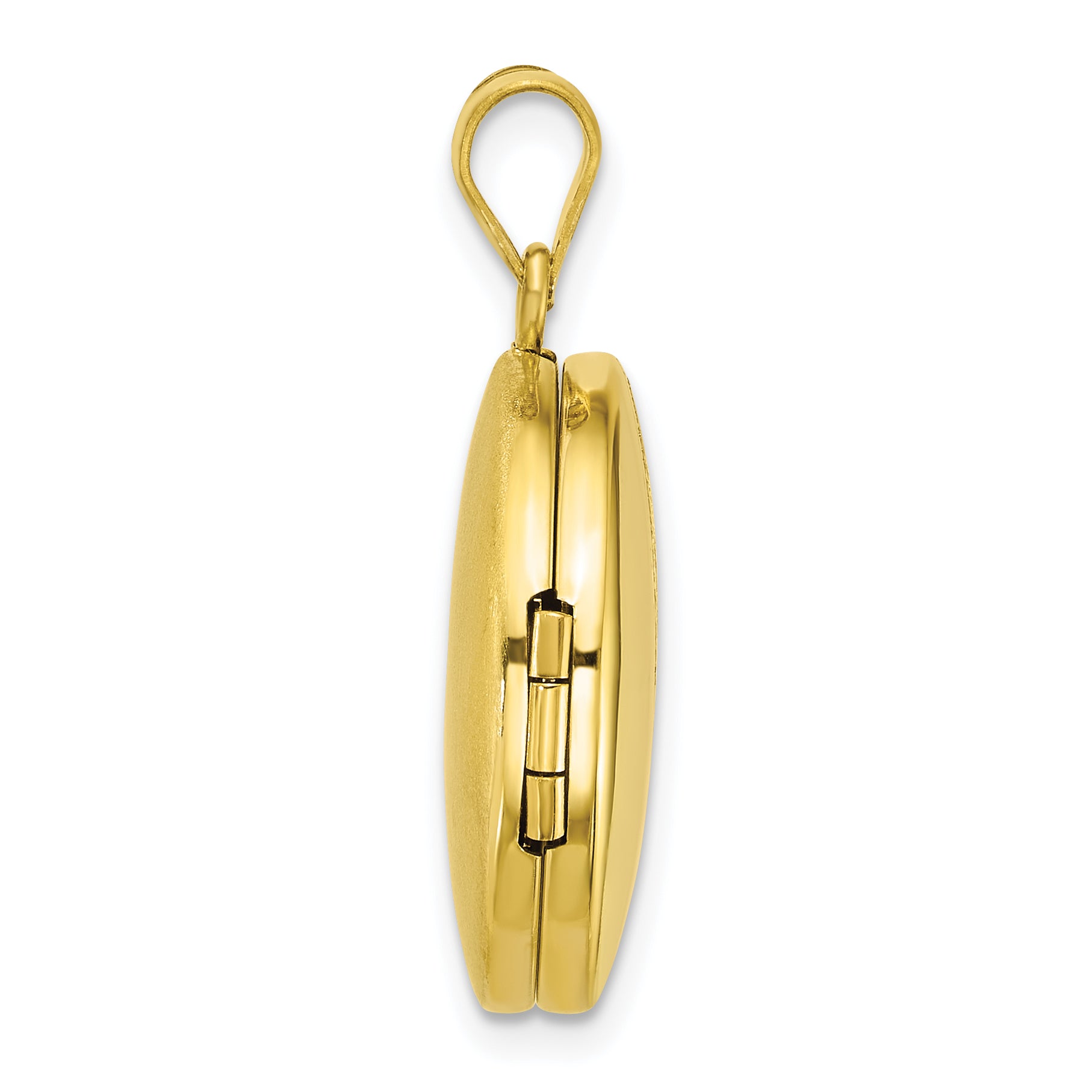 Sterling Silver Gold-plated Polished Front/Brushed Back Paw Print 20mm Round Locket Secondary image