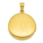 Sterling Silver Gold-plated Polished Front/Brushed Back Paw Print 20mm Round Locket