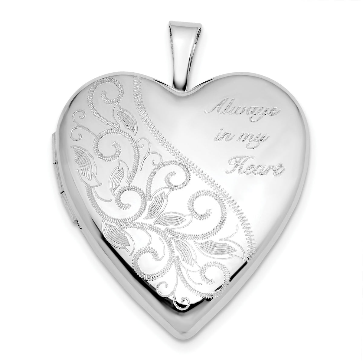 Always in My Heart Ash Holder Locket in Sterling Silver, 20mm - Sophia Jewelers Main image