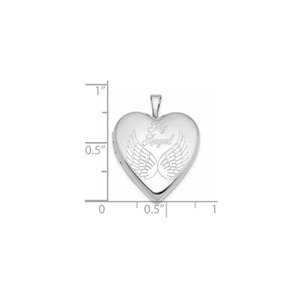 My Angel Heart Ash Holder Locket in Sterling Silver, 20mm - Sophia Jewelers