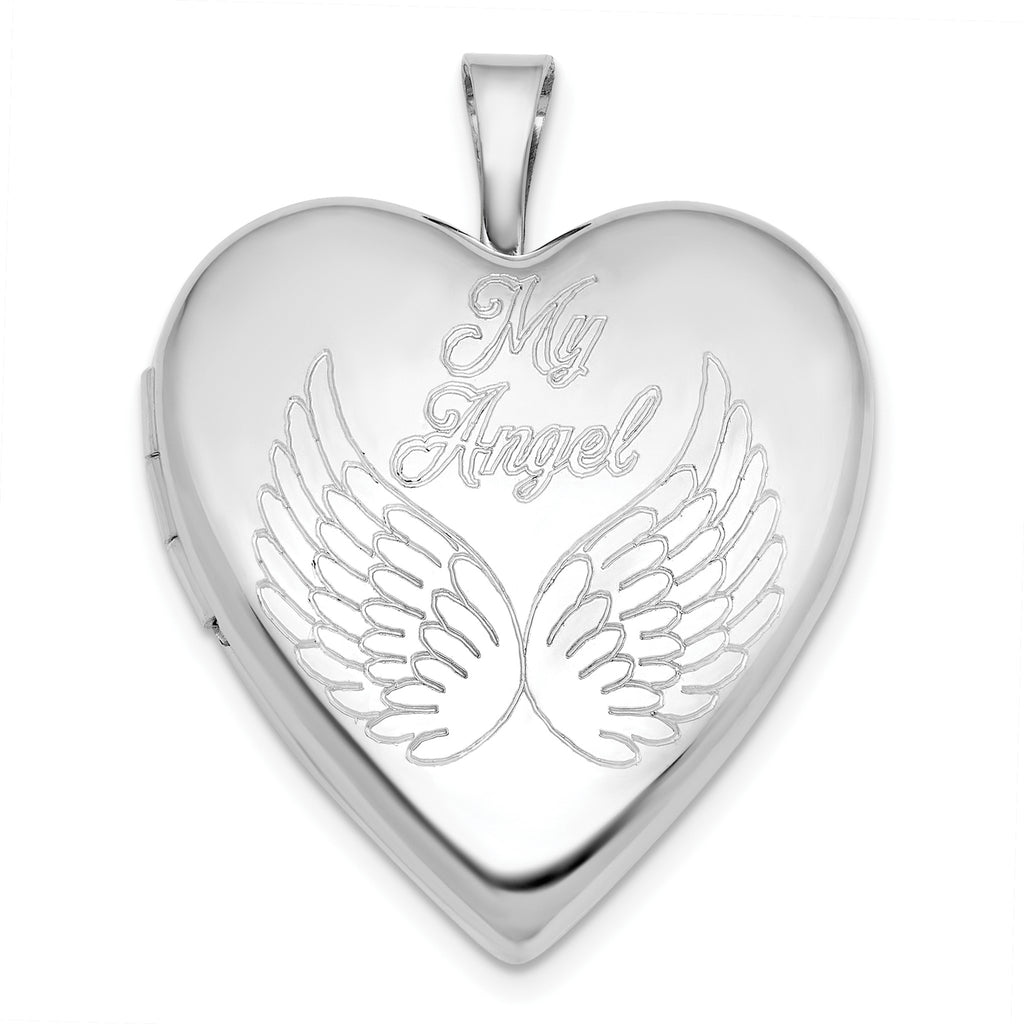 My Angel Heart Ash Holder Locket in Sterling Silver, 20mm - Sophia Jewelers