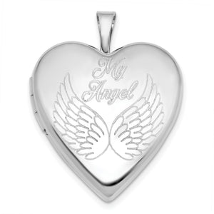 My Angel Heart Ash Holder Locket in Sterling Silver, 20mm - Sophia Jewelers
