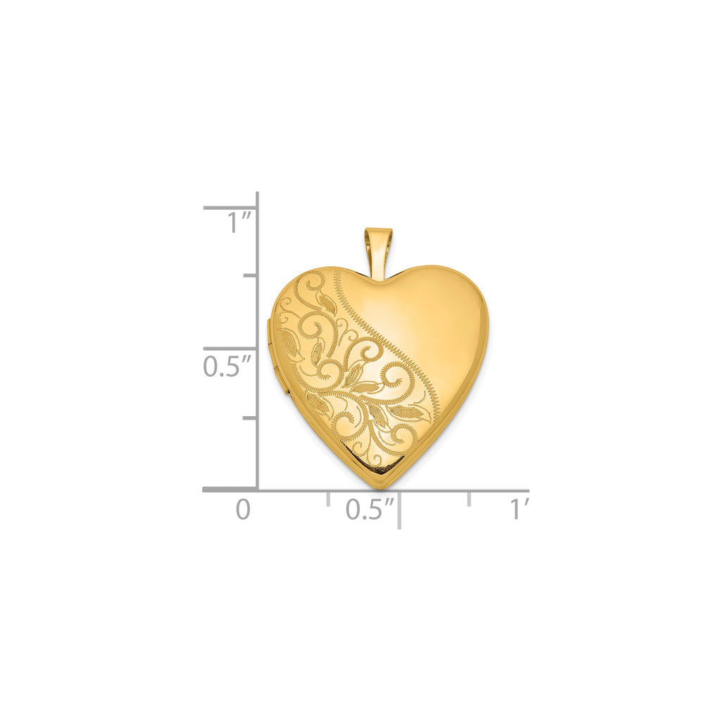 Swirl Heart Locket in Gold-Plated Sterling Silver - Sophia Jewelers