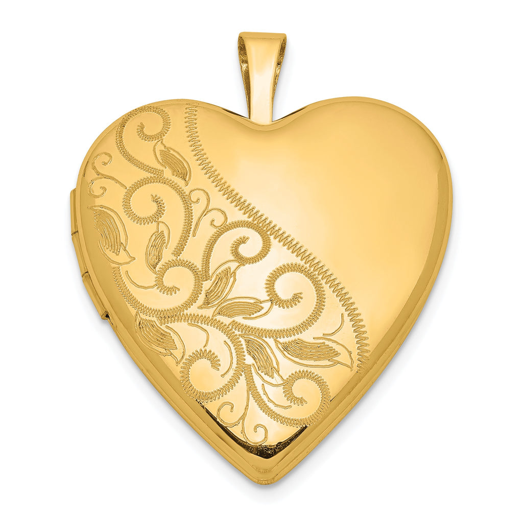 Swirl Heart Locket in Gold-Plated Sterling Silver - Sophia Jewelers