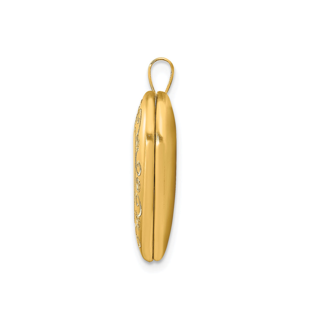 Heart Locket in Gold-Plated Sterling Silver, Diamond-Cut - Sophia Jewelers