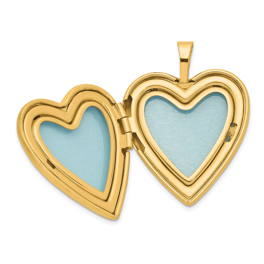 Heart Locket in Gold-Plated Sterling Silver, Diamond-Cut - Sophia Jewelers