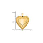 Heart Locket in Gold-Plated Sterling Silver, Diamond-Cut - Sophia Jewelers