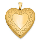 Heart Locket in Gold-Plated Sterling Silver, Diamond-Cut - Sophia Jewelers