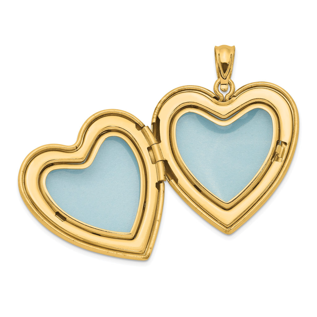 Heart Locket in Gold-Plated Sterling Silver, Satin & Polished - Sophia Jewelers