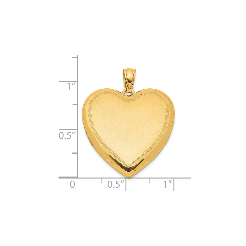 Heart Locket in Gold-Plated Sterling Silver, Satin & Polished - Sophia Jewelers