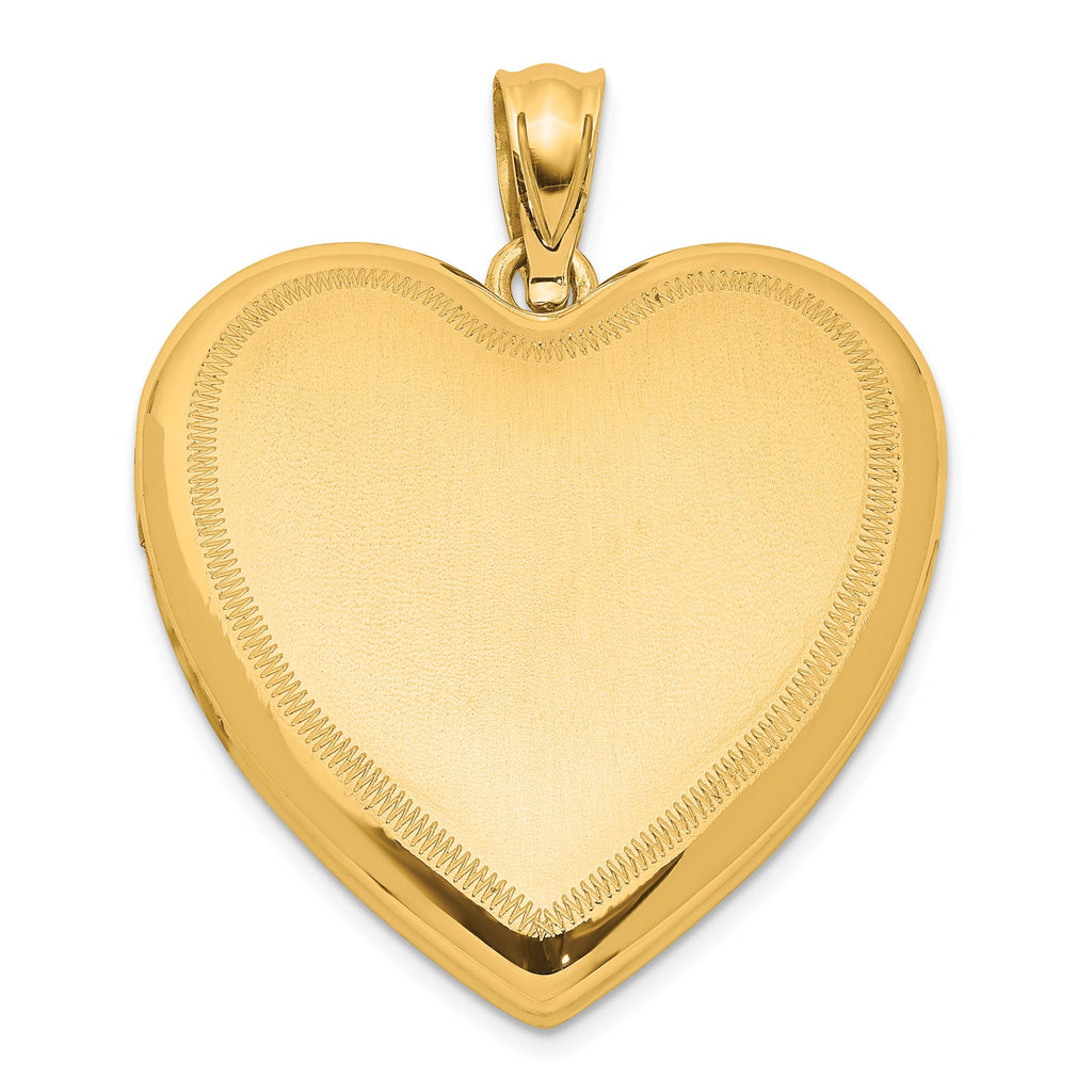 Heart Locket in Gold-Plated Sterling Silver, Satin & Polished - Sophia Jewelers